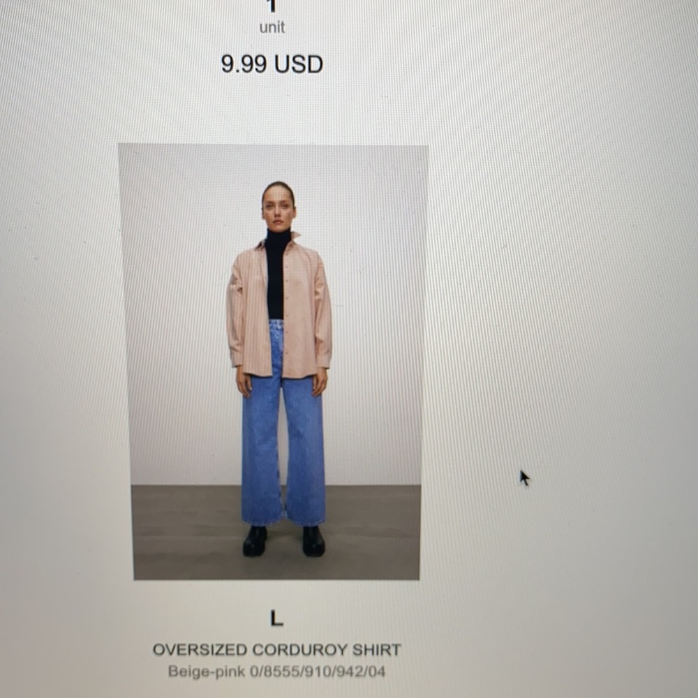 Zara corduroy shacket